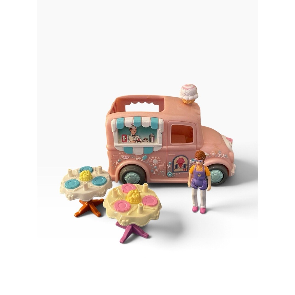Fisher Price Sweet Streets Loving Family Lot Ice Cream Truck, Tables, Person